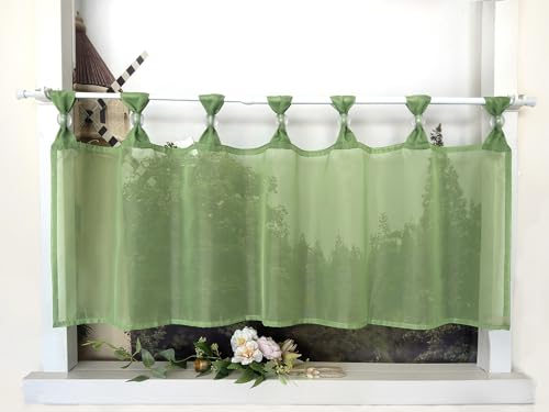 Devola Scheibengardine Einfarbig Bistrogardine Voile Kurzgardine Transparent Küchengardinen Modern mit Schlaufen Cafe Gardinen Kurzstores Gardinen HxB 60x140cm Dunkelgrün 1 Stück Devola Scheibengardine Einfarbig Bistrogardine Voile Kurzgardine Transparent Küchengardinen Modern mit Schlaufen Cafe Gardinen Kurzstores Gardinen HxB 60x140cm Dunkelgrün 1 Stück von Devola