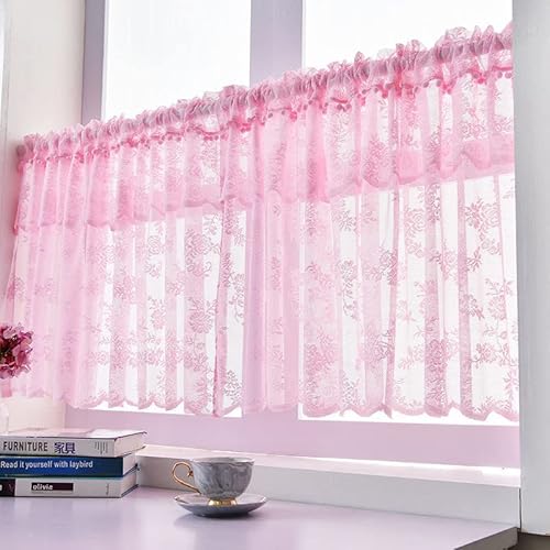 Devola Scheibengardine mit Blumen Kurzgardine Landhaus mit Spitze Kurzstore Gardinen Bistrogardine Transparent Kurze Vorhänge Landhausstil Küchenvorhang BxH 200x50cm Rosa 1 Stück Devola Scheibengardine mit Blumen Kurzgardine Landhaus mit Spitze Kurzstore Gardinen Bistrogardine Transparent Kurze Vorhänge Landhausstil Küchenvorhang BxH 200x50cm Rosa 1 Stück von Devola