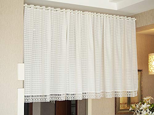 Devola Scheibengardine transparent Garn Bistrogardine Vintage Gingham Kurzgardine mit Spitzenkante Schiebevorhänge Cáfe Gardine Küchengardine BxH 150x90cm Weiß 1er Pack Devola Scheibengardine transparent Garn Bistrogardine Vintage Gingham Kurzgardine mit Spitzenkante Schiebevorhänge Cáfe Gardine Küchengardine BxH 150x90cm Weiß 1er Pack von Devola