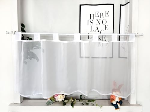 Devola Scheibengardinen Voile Kurzgardine mit Schlaufen Modern Bistrogardine Transparent Fenstervorhang Kurz Gardine Einfarbig Fenstergardinen Küche HxB 45x60cm Weiß 1 Stück Devola Scheibengardinen Voile Kurzgardine mit Schlaufen Modern Bistrogardine Transparent Fenstervorhang Kurz Gardine Einfarbig Fenstergardinen Küche HxB 45x60cm Weiß 1 Stück von Devola
