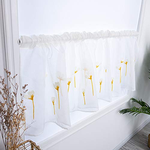 Devola Tüll Scheibengardine Küche Gardinen modern Bistrogardine transparent Blumenmuster Stickerei Kurzgardine Pastorale Art Fenstergardinen kurzstore HxB 30x90cm Gelb 1er Pack Devola Tüll Scheibengardine Küche Gardinen modern Bistrogardine transparent Blumenmuster Stickerei Kurzgardine Pastorale Art Fenstergardinen kurzstore HxB 30x90cm Gelb 1er Pack von Devola