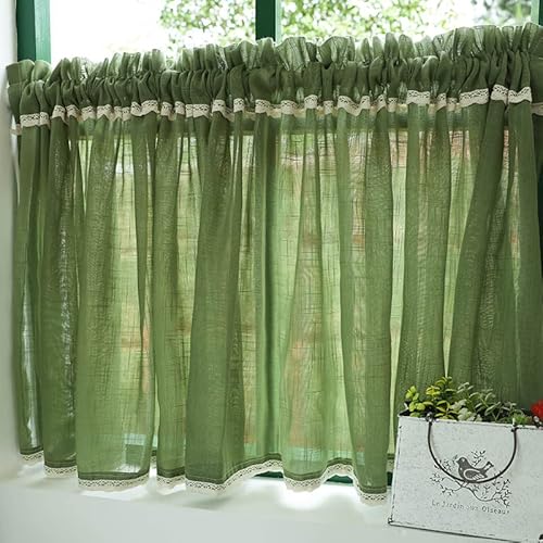 Devola Vorhang landhausstil grün kurzgardine transparent scheibengardinen küche gardinen mit leinenoptik Vintage bistrogardine mit Häkelspitze Kurzstore BxH 200x50cm 1er Pack Devola Vorhang landhausstil grün kurzgardine transparent scheibengardinen küche gardinen mit leinenoptik Vintage bistrogardine mit Häkelspitze Kurzstore BxH 200x50cm 1er Pack von Devola