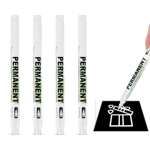 4 Stück Weiß Acrylstifte, Permanent Marker Weiß 1mm, Textilmarker Weiß, Wasserbasiert Lackstift Weiß für Stein, Keramik, Glas, Holz, Leinwand, Metall, Kunststoff, Textilien, Basteln, DIY-Projekte 4 Stück Weiß Acrylstifte, Permanent Marker Weiß 1mm, Textilmarker Weiß, Wasserbasiert Lackstift Weiß für Stein, Keramik, Glas, Holz, Leinwand, Metall, Kunststoff, Textilien, Basteln, DIY-Projekte von Dewfigs ㅤ