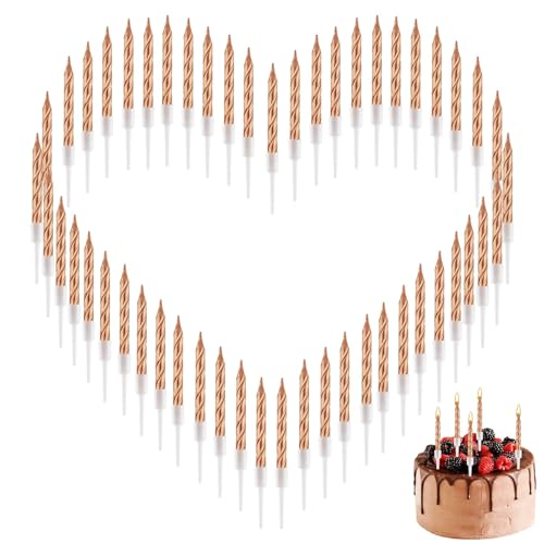 50 Stücke Geburtstagskerzen, Geburtstagskerzen Für Torte, Spiral Kuchen Kerzen Metallische Torte Geburtstagskerze mit Haltern Hochzeit, Party, Kurze Dünne Kerzen für Kuchendekoration (Champagner Gold) 50 Stücke Geburtstagskerzen, Geburtstagskerzen Für Torte, Spiral Kuchen Kerzen Metallische Torte Geburtstagskerze mit Haltern Hochzeit, Party, Kurze Dünne Kerzen für Kuchendekoration (Champagner Gold) von Dewfigs ㅤ