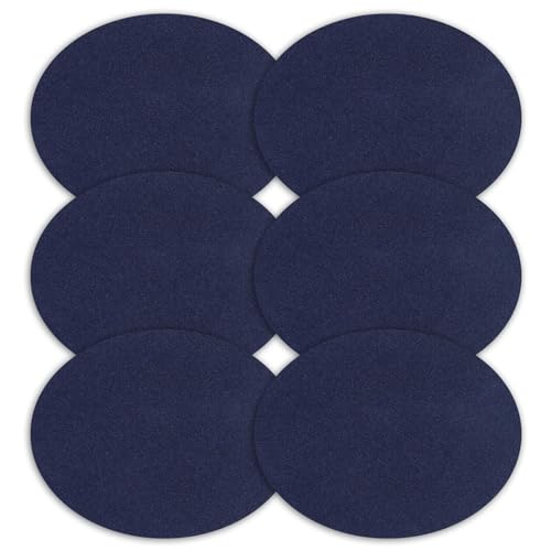 6 Stück Ellbogen Patches zum Aufbügeln Ovaler, Flicken Stoff zum Nähen, Hochwertiger geflockter Stoff, Farbe Saphirblau, 11x14 cm, Ideal für Reparaturen Verstärkungen Dekorationen von Kleidungsstücken von Dewfigs ㅤ