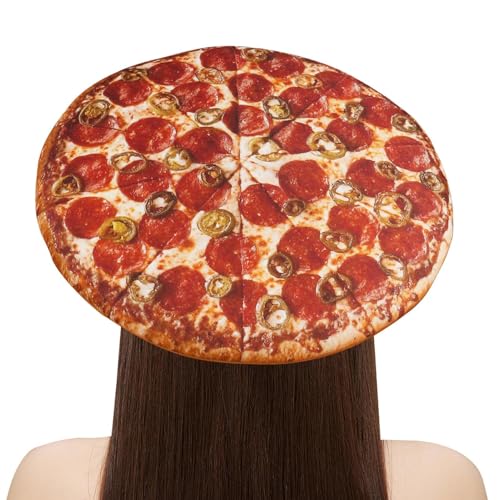 Dewireaey Lustiger Pizzahut, Pizzahut - Weiche Pizzahüte mit Food-Thema - Lustige Pizza-Partydekorationen, bequemes Partyspielzeug, verrückter Hut für Halloween-Kostüme Dewireaey Lustiger Pizzahut, Pizzahut - Weiche Pizzahüte mit Food-Thema - Lustige Pizza-Partydekorationen, bequemes Partyspielzeug, verrückter Hut für Halloween-Kostüme von Dewireaey