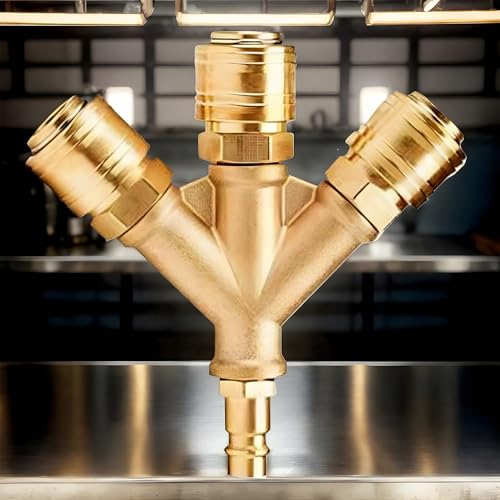 Dewireaey Pressluftverteiler | Dreifach Pressluftverteiler mit Schnellkupplung,Industrielle Kupplungsfittings Kompakt Dicht Für Pneumatische Werkzeuge Dewireaey Pressluftverteiler | Dreifach Pressluftverteiler mit Schnellkupplung,Industrielle Kupplungsfittings Kompakt Dicht Für Pneumatische Werkzeuge von Dewireaey