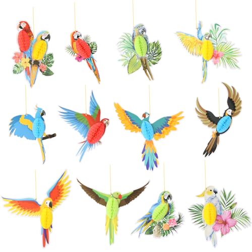 Dewocke 12 Stück Tropische Vögel Dekorationen, Seidenpapier Papageien Deko, Papagei Dschungel Deko, Hawaii Sommer Tropical Party Dekorationen Zubehör Party Seidenpapier Hängende Dekorationen Dewocke 12 Stück Tropische Vögel Dekorationen, Seidenpapier Papageien Deko, Papagei Dschungel Deko, Hawaii Sommer Tropical Party Dekorationen Zubehör Party Seidenpapier Hängende Dekorationen von Dewocke