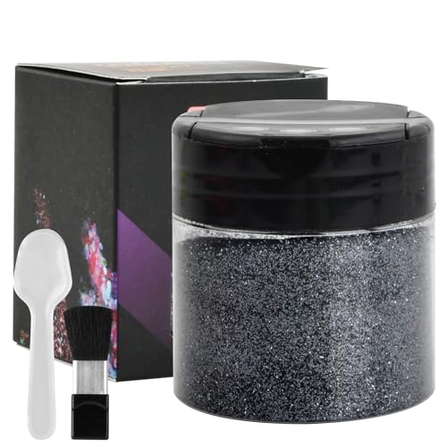 Dewocke Feiner Glitzer Pulver, 50g Nagel Glitzerpuder Schwarz, Glitzerpulver zum Basteln, Glitzer für Nageldesign, DIY-Projekte, Festdekorationen - Schwarz Dewocke Feiner Glitzer Pulver, 50g Nagel Glitzerpuder Schwarz, Glitzerpulver zum Basteln, Glitzer für Nageldesign, DIY-Projekte, Festdekorationen - Schwarz von Dewocke