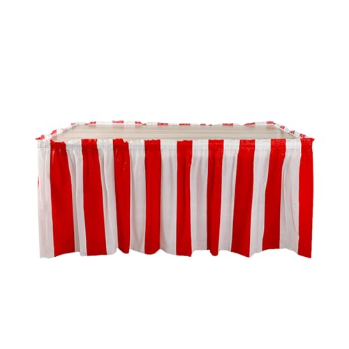 Dewocke Rot-weiß Gestreifter Tischrock, Tischröcke für Zirkus Themen Partys, Karneval Dekoration Party, Geburtstag Party Deko, Wasserfest - 73 x 426 cm Dewocke Rot-weiß Gestreifter Tischrock, Tischröcke für Zirkus Themen Partys, Karneval Dekoration Party, Geburtstag Party Deko, Wasserfest - 73 x 426 cm von Dewocke