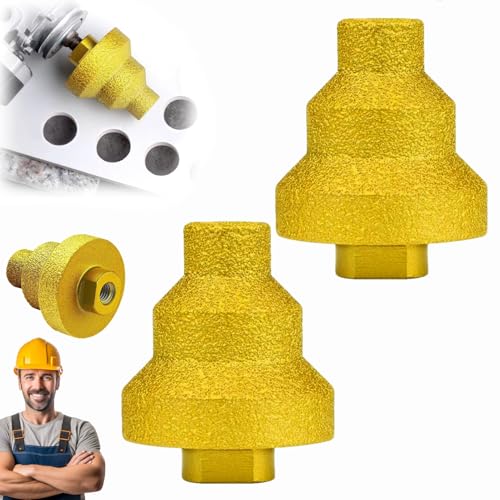 Effektiver Diamant-Kernbohrer, Diamant Lochsäge abgestufter Bohrer, 20-35-50 mm Fase mehrschichtiger konischer Lochöffner für Metall, Beton, Fliesen, Marmor und Kunststein (2Stück,M10) von Dewppxi