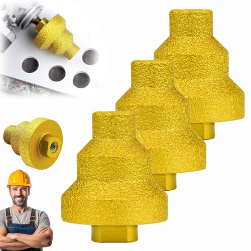 Effektiver Diamant-Kernbohrer, Diamant Lochsäge abgestufter Bohrer, 20-35-50 mm Fase mehrschichtiger konischer Lochöffner für Metall, Beton, Fliesen, Marmor und Kunststein (3Stück,M10) von Dewppxi