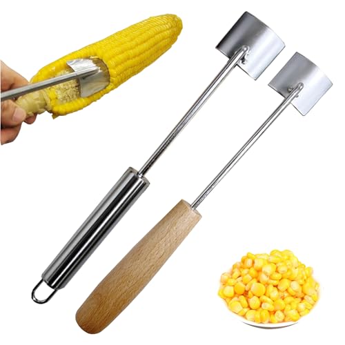 Maiskolbenschäler, Maisschäler aus Edelstahl, Corn Peeler for Corn on The Cob, Maiskolbenentferner mit langem Griff, Schnellschäler für Küche und Grill (Mix,2pcs) von Dewppxi