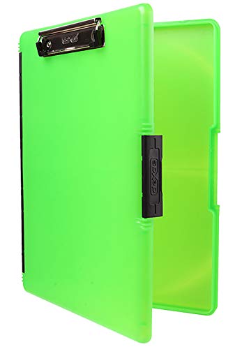 Dexas 3517-807 Slimcase 2 Klemmbrett mit seitlicher Öffnung, Kunststoff, neon Green von Dexas