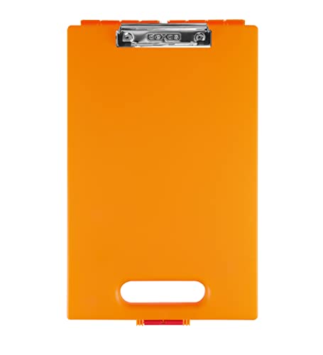 Dexas Clipcase Aufbewahrungs-Klemmbrett mit Griff, Orange von Dexas