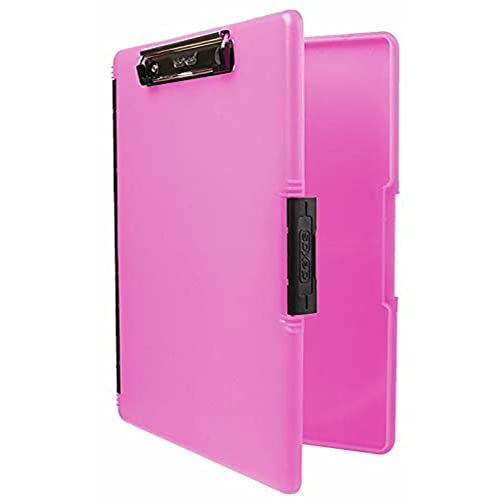 Dexas Slimcase 2, Kunststoff-Klemmbrett mit Aufbewahrung und seitlicher Öffnung, Neonrosa, Bürobedarf, zum Organisieren, Tragen und Aufbewahren, A4-Halter, Stil und Funktionalität Still-Klemmbretter von Dexas