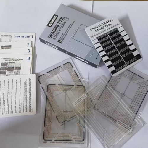 Deyimmei Professionelles Zentrierwerkzeug für Anime-Sammel- und Sportkarten – Präzisionswerkzeug für Kartenbewertung und Zentrierung, Dickenmesskarte (zwei farbige illustrierte Anleitungen) von Deyimmei