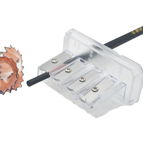 Dfstvup Eyeliner-Spitzer, Carpenter-Bleistiftspitzer - Farbbleistiftspitzer mit transparenter Abdeckung,Bleistiftspitzer mit langer Spitze, Handspitzer mit 4 Löchern für die Schule und zu Hause von Dfstvup