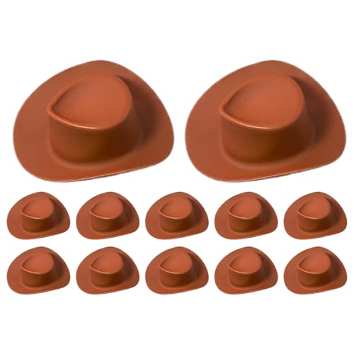 Dfstvup Kleine Cowgirl Hüte | 12 Stück Discokugel Kuchenspießchen Reiterhut | Mehrfach Deko Für Feiern Kuchen Farmhaus Desserts von Dfstvup