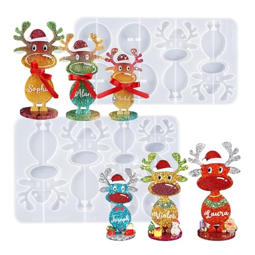 Dfstvup Weihnachtsformen Silikon,Weihnachts Rentier Formen Harz Gießformen - 2 Teile Festliche Kunsthandwerk Formen Für Polymer Ton Epoxy Zuhause Deko Kreative Projekte Dfstvup Weihnachtsformen Silikon,Weihnachts Rentier Formen Harz Gießformen - 2 Teile Festliche Kunsthandwerk Formen Für Polymer Ton Epoxy Zuhause Deko Kreative Projekte von Dfstvup