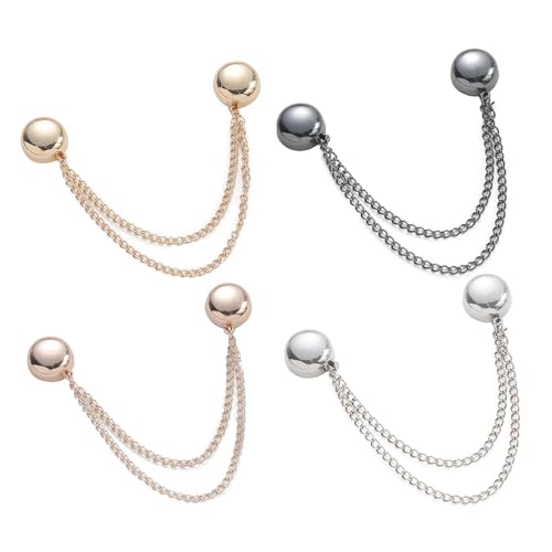 Multifunktionale magnetische Kleiderklammern, Abnehmbare Magnetische Pins, Ausschnitt Verkleinern Clip, Hijab Magnet Pins, Kleider Cardigan Clip, Kleidung Zubehör Damen, 4 Stück Kleidungsclips von Dfstvup