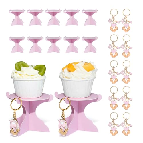 Babyparty-Schlüsselanhänger-Set, Cupcake-Ständer und Schlüsselanhänger, Babyparty-Dekorationen, bunt und lustig, einfach anzubringen, 24-teilig für Geschlechtsoffenbarung oder Party-Andenken Babyparty-Schlüsselanhänger-Set, Cupcake-Ständer und Schlüsselanhänger, Babyparty-Dekorationen, bunt und lustig, einfach anzubringen, 24-teilig für Geschlechtsoffenbarung oder Party-Andenken von Dgayaeic