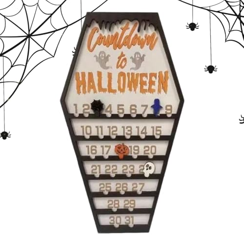 Dgayaeic Halloween Countdown | Deko Wandschild,Halloween Countdown Schild aus Holz für Feiertagsplaner Wohnzimmer Esstisch Wanddekoration von Dgayaeic