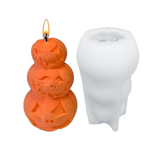 Dgayaeic Halloween Kerzenformen,Silikon Duftkerzenform | Gruselige Halloween Form Für Epoxidharz Gips Dekoration Bastelarbeiten von Dgayaeic
