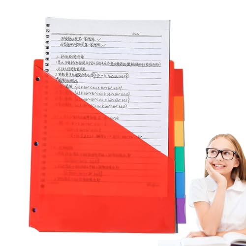 Dgayaeic Seitenteiler, buntes Ringbuch, einführbar, große Registerkarte – Regenbogen-Abschnitt-Index, Organizer, Ringnotizbuch, Trenntaschen für Zuhause, Klassenzimmer, Arbeitsplatz von Dgayaeic