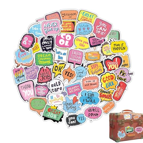 Dgayaeic Sprechblasen Aufkleber - Wasserdichte Etikettenaufkleber | 50 x bunte Papieraufkleber, Kunsthandwerk für Scrapbooking, Planer, Kalender von Dgayaeic