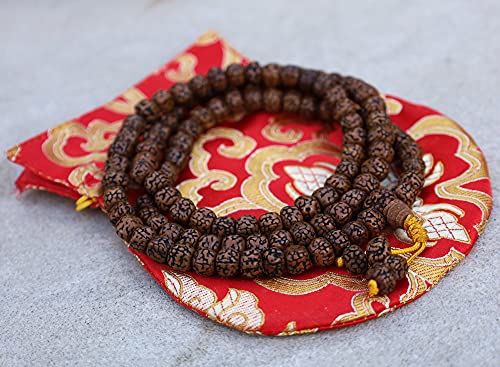 Dharmaobjects Tibetische buddhistische Meditation 108 Perlen echte gehämmerte Mala für Mitgefühl Rudraksha Dharmaobjects Tibetische buddhistische Meditation 108 Perlen echte gehämmerte Mala für Mitgefühl Rudraksha von DharmaObjects