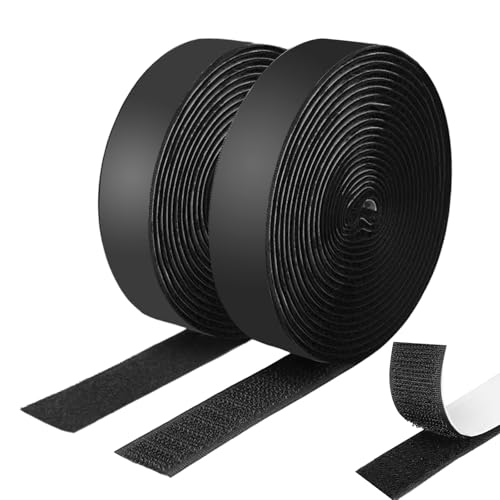 2 Stück 10 m X 20 mm Selbstklebendes Flauschband und Hakenband, Lebensdauere Klettband Selbstklebend Extra Stark, Doppelseitig Klettband mit Klettverschluss für Fliegengitter, Couch-Kissen, DIY von Dhisperares