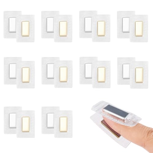20 Stück Versteckter Magnete zum Einnähen, (20×10×2mm) Unsichtbare Magnetknöpfe, PVC Nähen Magnet Knopf, Quadratischer Magnetknöpfe zum Annähen für Kleidung, Vorhänge, Handtaschen, Leder DIY von Dhisperares
