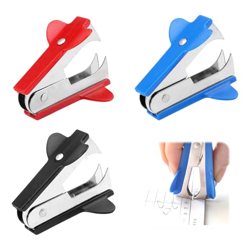 3 Stück Mini Klammern Entferner, Extra Breiter Fingergriff Entklammerer, Metallplastik Entklammerer Enthefter, Rot/Schwarz/Blau Tackerklammern Entferner für Bücher, Zeitungen, Verpackungspapier 3 Stück Mini Klammern Entferner, Extra Breiter Fingergriff Entklammerer, Metallplastik Entklammerer Enthefter, Rot/Schwarz/Blau Tackerklammern Entferner für Bücher, Zeitungen, Verpackungspapier von Dhisperares