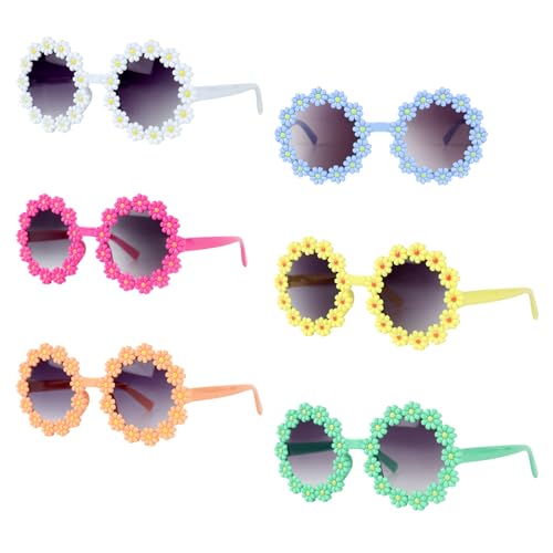Dhqkqg Gänseblümchen Sonnenbrille, 6 Paare Partybrille Spaßbrille Sonnenbrille, Blumen Sonnenbrillen Set, Gänseblümchen Party Brillen, Foto Requisiten, für Jungen Mädchen Outdoor Party Strandzubehör Dhqkqg Gänseblümchen Sonnenbrille, 6 Paare Partybrille Spaßbrille Sonnenbrille, Blumen Sonnenbrillen Set, Gänseblümchen Party Brillen, Foto Requisiten, für Jungen Mädchen Outdoor Party Strandzubehör von Dhqkqg