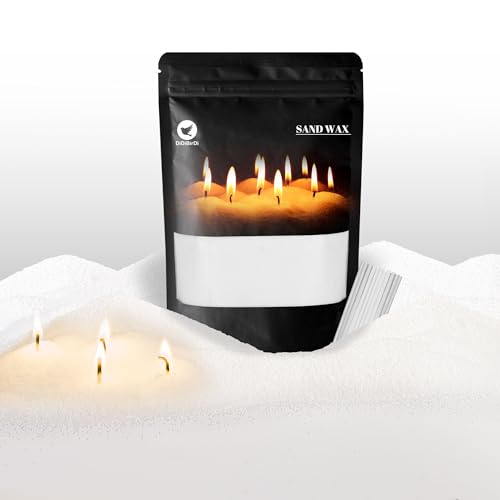 DiDiBirDi Kerzensand 17 Oz, Kerzengranulat kann 70 Stunden verbrennen mit 20 Wicks für Kerzen Herstellung,Kreatives DIY Kerzen,Kerzenalternativ von DiDiBirDi