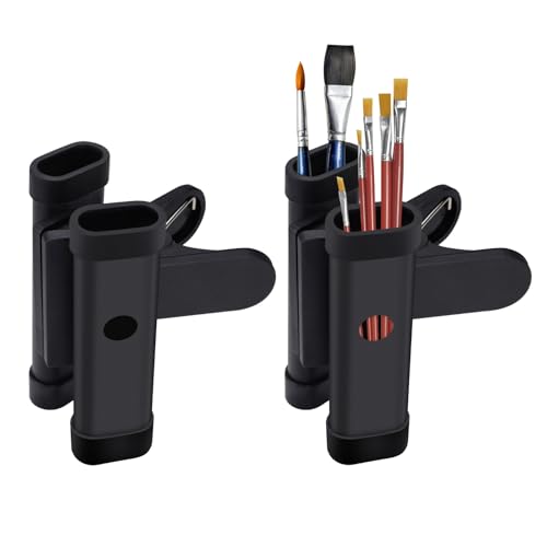 Diakey Pinsel-Clip, Staffelei, Aquarell-Kunst-Pinselhalter, Organizer und Aufbewahrung, Drumstick-Halter, Schwarz, 2 Stück Diakey Pinsel-Clip, Staffelei, Aquarell-Kunst-Pinselhalter, Organizer und Aufbewahrung, Drumstick-Halter, Schwarz, 2 Stück von Diakey