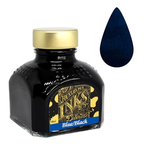 Diamine Behälter mit Tinte für Füllfederhalter, 80 ml, Blauschwarz von Diamine