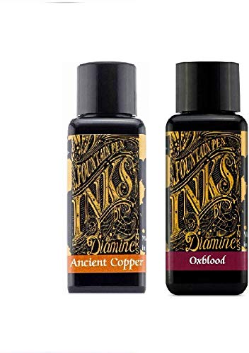 Diamine Füllfederhalter-Tinte, 2 x 30 ml, Ochsenblut & Antikes Kupfer, Wasserbasis, 2 Stück von Diamine