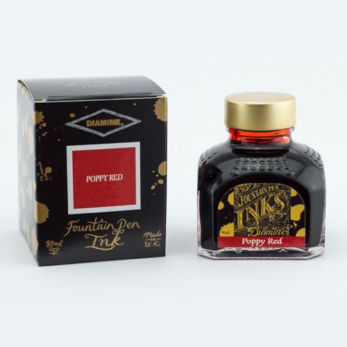 Diamine Füllfederhalter-Tinte, 80 ml, Türkis rot (poppy red) von Diamine