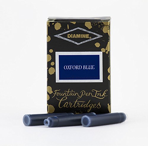 Diamine Tintenpatronen für Füllfederhalter, 18 Stück, Oxford Blue von Diamine