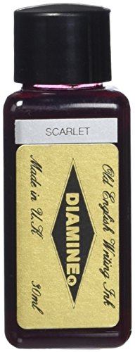 Diamine Ink,Scarlet,Pink,Tinte für Füllfederhalter,30 ml von Diamine