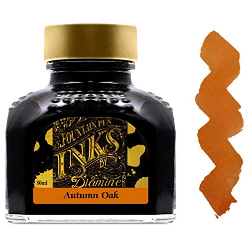 Diamine Tintenfass, für Füllfederhalter, 80 ml, Farbton Herbsteiche (Autumn Oak) von Diamine