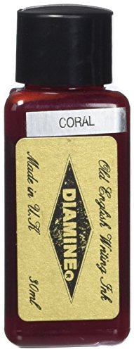 Diamine Tintenglas, 30 ml, Korallenrot, für Füllfederhalter von Diamine
