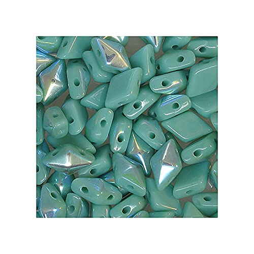 24 stk DIAMONDUO Zwei-Loch-gepresste Glasperlen - Türkis AB 5x8 mm (DIAMONDUO two-hole Pressed Glass Beads - turquoise AB) von DiamonDuo