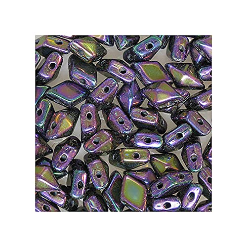 24 stk DIAMONDUO Zwei-Loch-gepresste Glasperlen - lila Iris 5x8 mm (DIAMONDUO two-hole Pressed Glass Beads - purple iris) von DiamonDuo