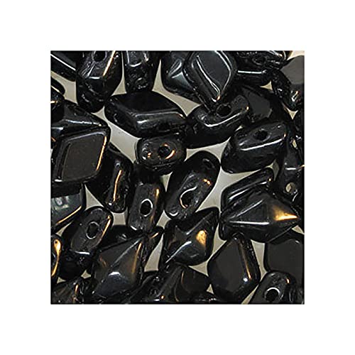 340 stk (50g) DIAMONDUO Zwei-Loch-gepresste Glasperlen - schwarz 5x8 mm (DIAMONDUO two-hole Pressed Glass Beads - black) von DiamonDuo