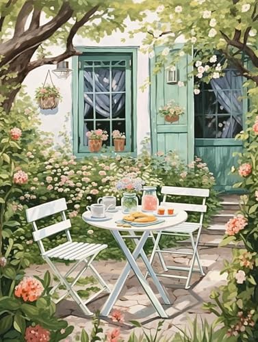 Fan House Malen Nach Zahlen Erwachsene-DIY Handgemalt Ölgemälde Kit für Erwachsene,Mit 4 Pinseln und Acrylfarbe,Rahmenlos 40x50cm,Grüner Hof Fan House Malen Nach Zahlen Erwachsene-DIY Handgemalt Ölgemälde Kit für Erwachsene,Mit 4 Pinseln und Acrylfarbe,Rahmenlos 40x50cm,Grüner Hof von Diamond Painting Fan House