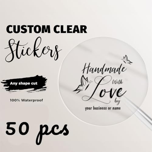 Individuelle transparente Aufkleber – personalisierte transparente Vinyl-Aufkleber für handgefertigte Produkte, kleines Unternehmen Branding und Verpackungen Individuelle transparente Aufkleber – personalisierte transparente Vinyl-Aufkleber für handgefertigte Produkte, kleines Unternehmen Branding und Verpackungen von Diamond drawing
