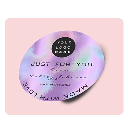 aufkleber selbst gestalten Glitter Thank Logo Holograph Unique Pink Violet Classic Round Sticker Personalisierte Gesichtsaufkleber, Fotoaufkleber, buchstaben aufkleber von Diamond drawing